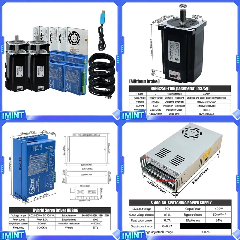 Zestaw 4-osiowego silnika krok – Hybrid Servo Driver Nema 34 8.5Nm recenzja i cena